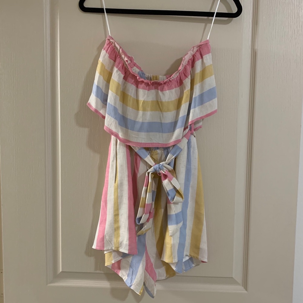 Strapless Striped Romper